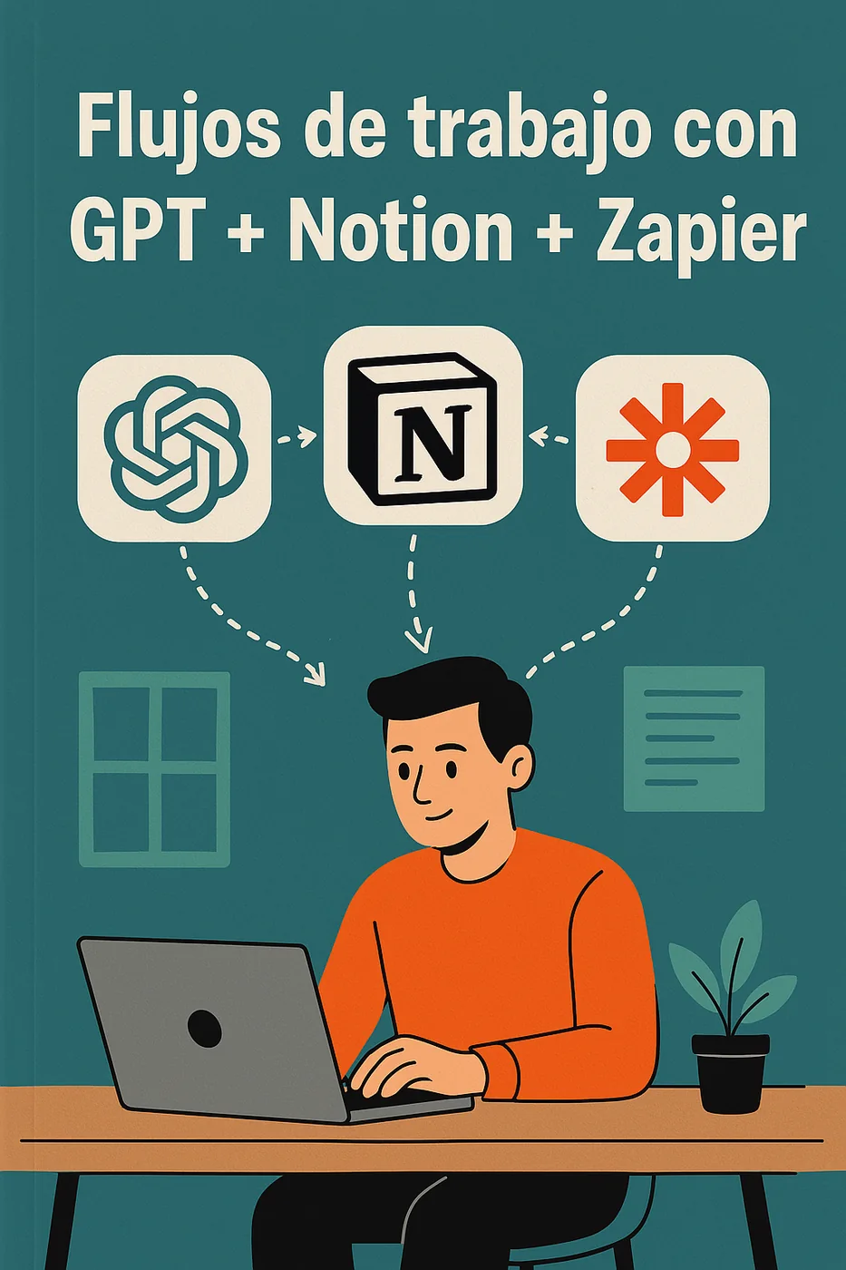 Portada de Flujos de trabajo con GPT + Notion + Zapier