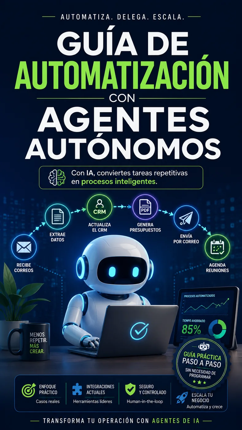 Portada de Guía de Automatización con Agentes Autónomos